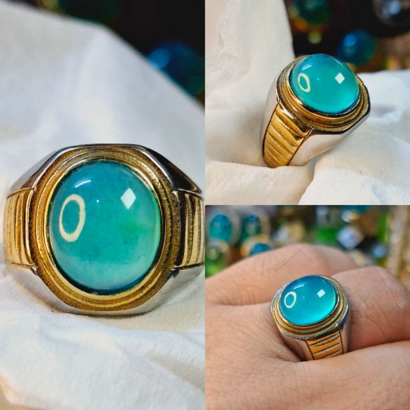 Cincin Batu Bacan Palamea Crystal Giwang Super◇Titanium Elegant