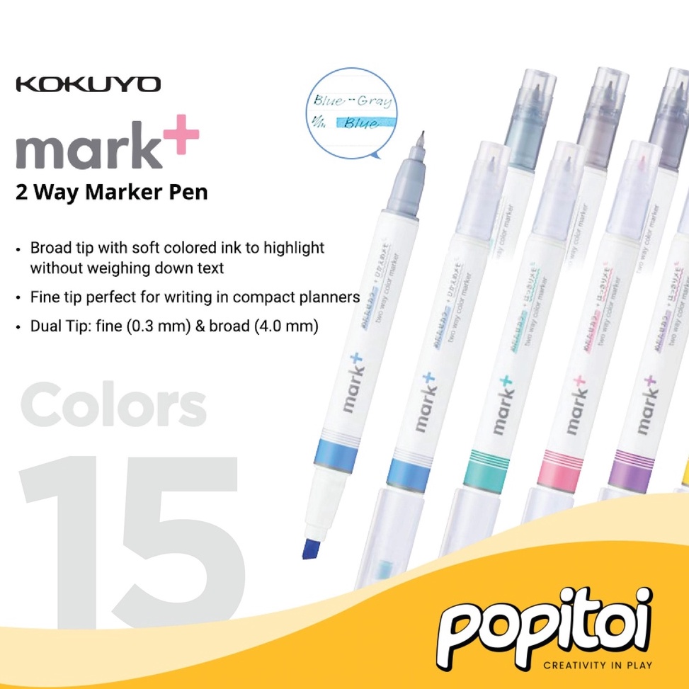 

KODE N14J KOKUYO Mark TWO WAY Highlighter Marker Pen