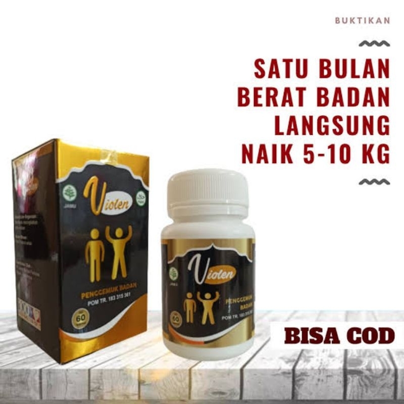 Violen Original Obat Gemuk- Penggemuk Badan -Penambah BB Penambah Nafsu Makan 60 Kapsul