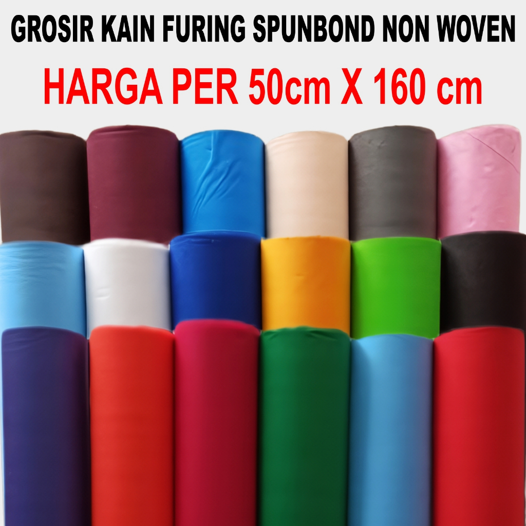 

(50x160cm) KAIN FURING SPUNBOND POLOS METERAN NON WOVEN BAHAN TAS GOODIEBAG TOTEBAG POUCH DRAWSTRING