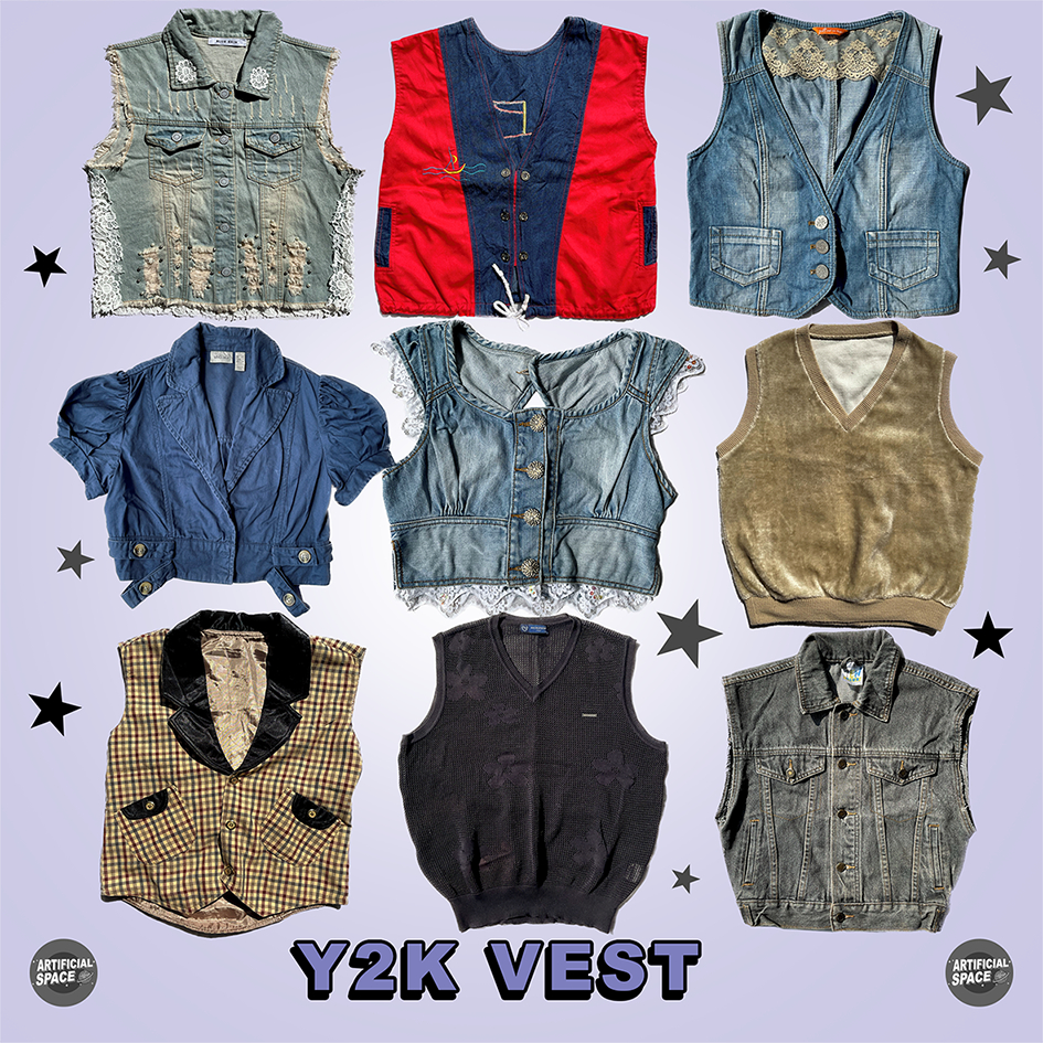 [★UPDATE★]Y2K Vest | Vest Thrift | Y2K Grungecore Academia Coquette | Rompi Thrift | Vest Knit Denim