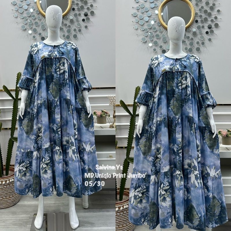 Salvina midi dress jumbo uniqlo print