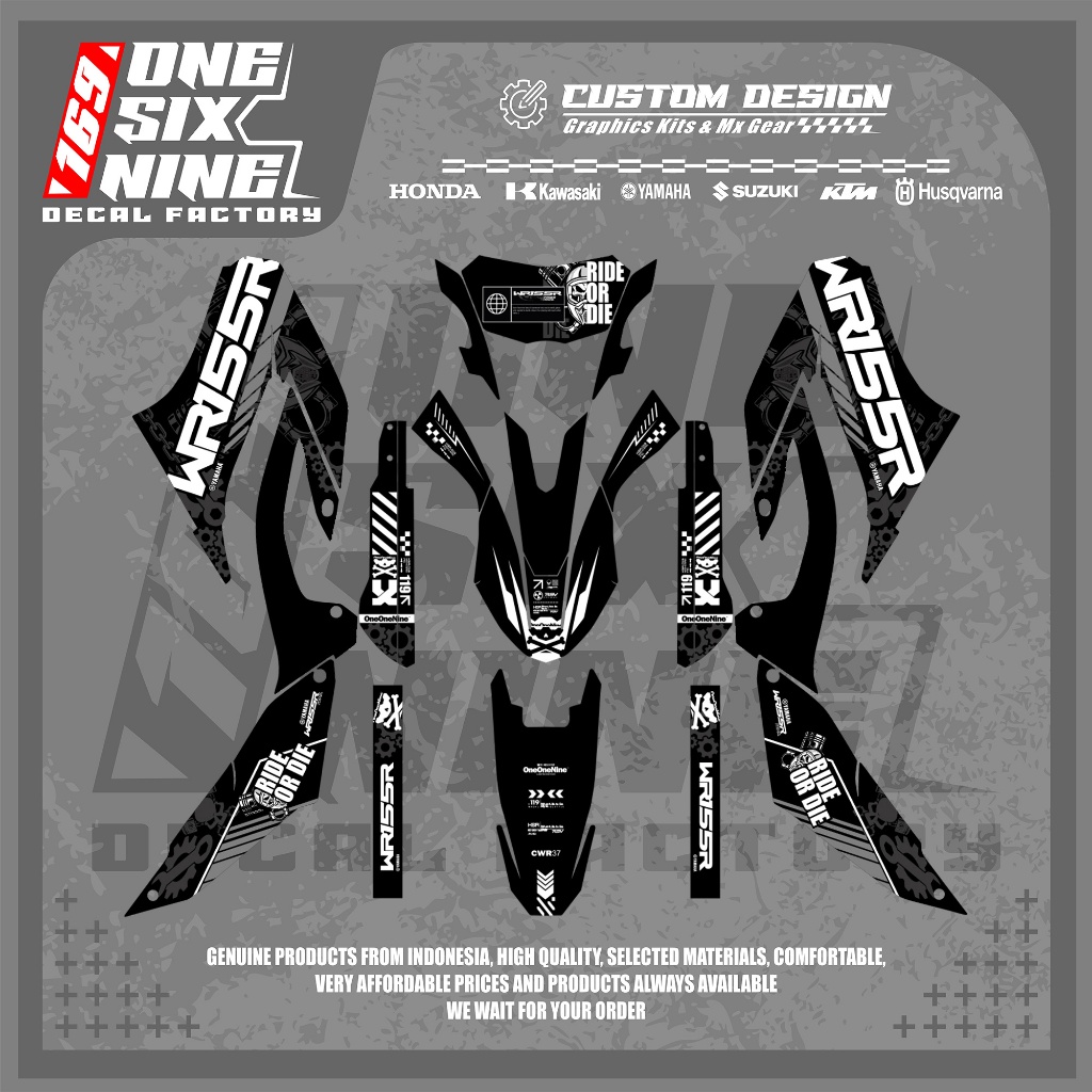 Decal Yamaha Wr 155 Black Street Custom Design - Decal Wr 155 Full Body Custom