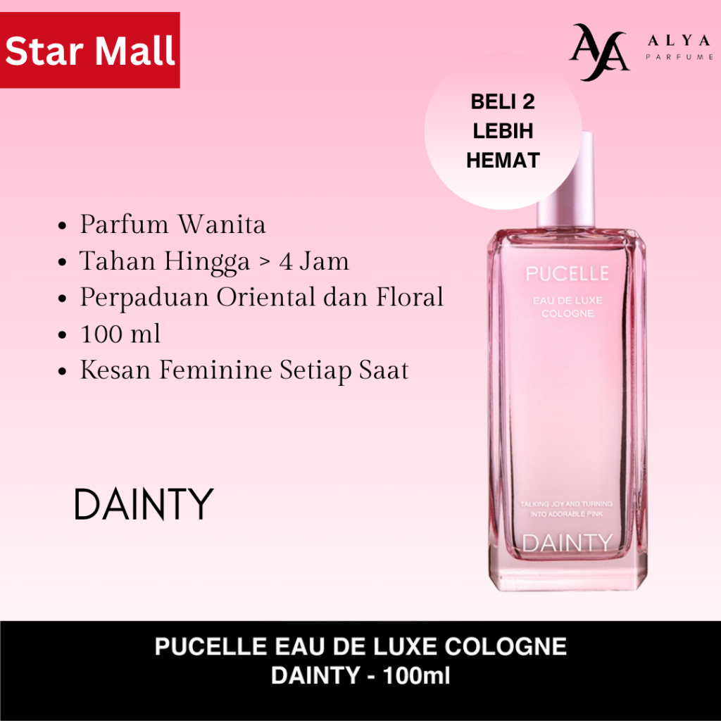 Parfum Pucelle Eau De Luxe Cologne Dainty 100ml Wanita & Pria Meningkatkan Kepercayaan Diri