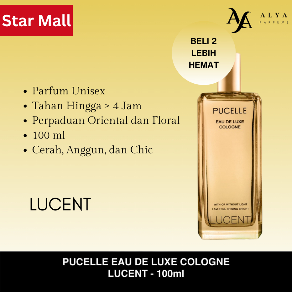 New Parfum Pucelle Eau De Luxe Cologne Lucent 100ml Wanita & Pria Meningkatkan Kepercayaan Diri