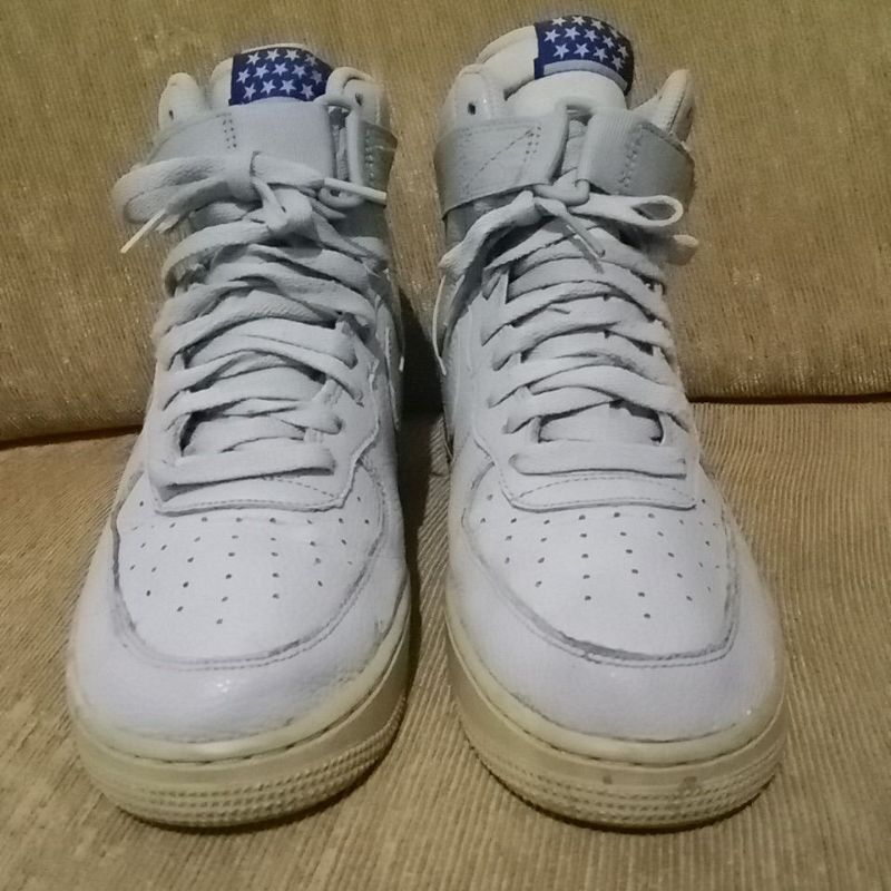 S10 sepatu42 N1K3 AF 1  Mid High Wolf Grey Deep Royal USA Special PreloveD