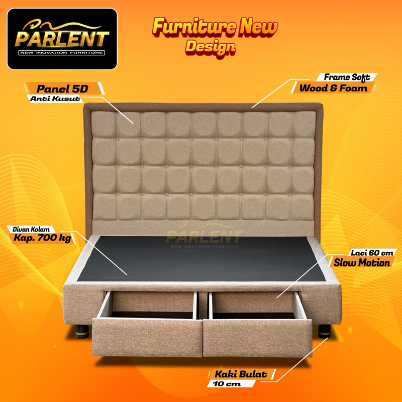 Divan minimalis/ divan laci dipan laci dipan kasur divan box. Bed set Raquel Box Laci (real pic)