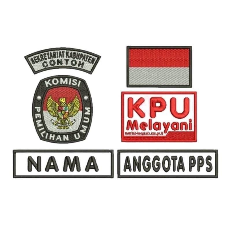 Bordir Logo KPU Bedge KPU Pantarlih PPK KPPS BAWASLU TPS
