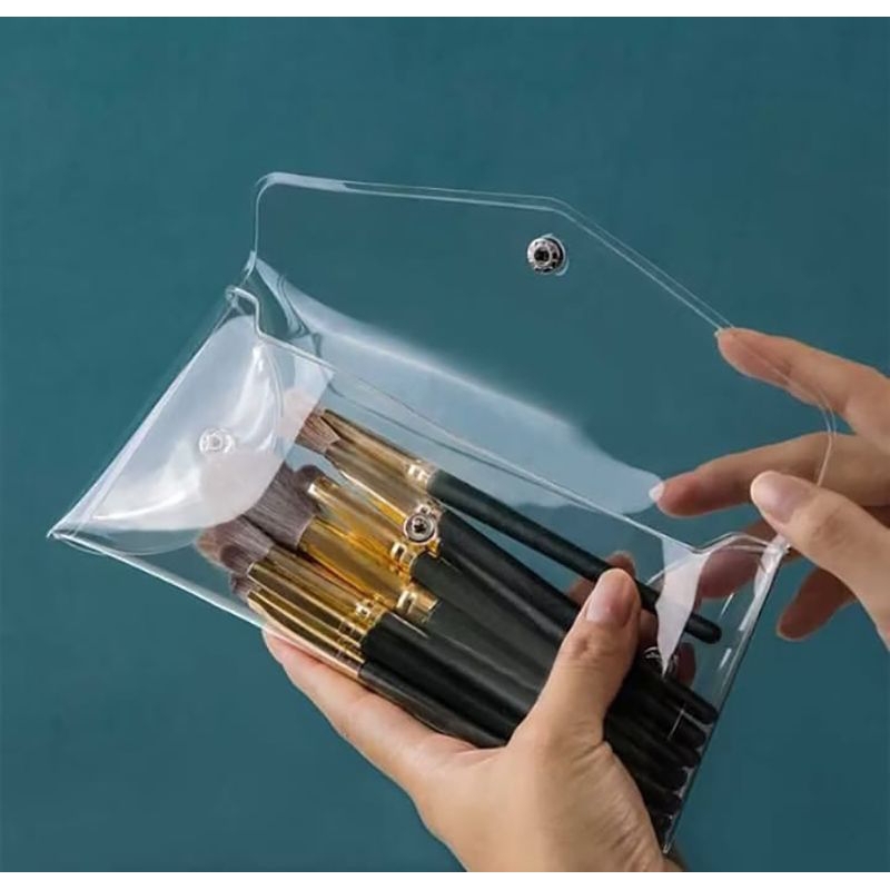 Pouch Kosmetik Transparan Pouch Make Up Transparan bahan Mika tempat Kosmetik