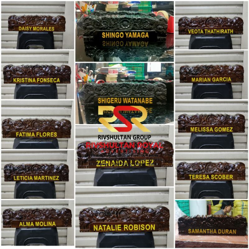 

Papan Nama Meja Ukiran Bahan Kayu Jati Motif Barong/Bunga Ready Stock Berkualitas