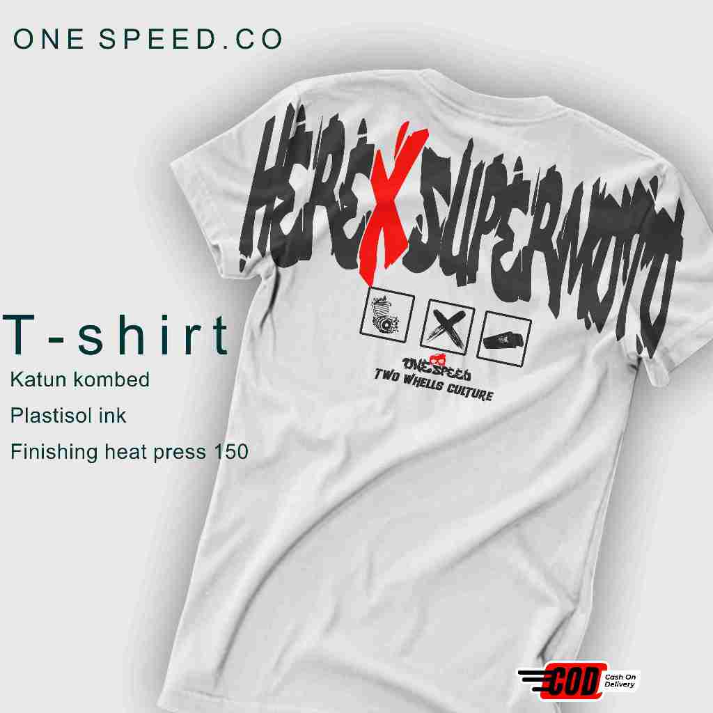 Kaos SUPERMOTO HEREX Graviti New Style Katun Combet Kaos Lengan Pendek Pria Wanita