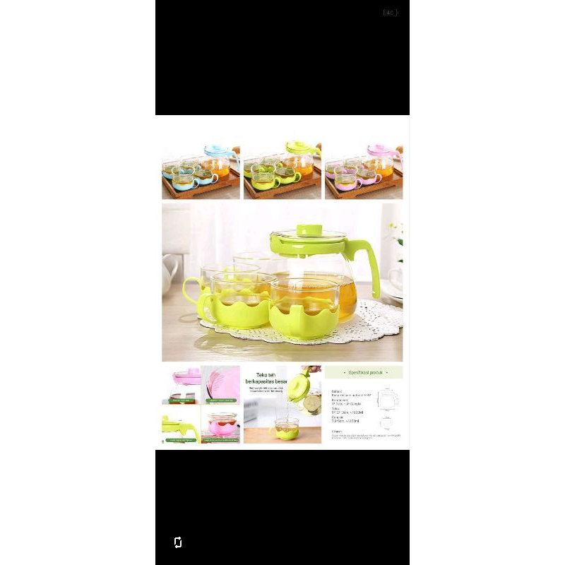 ♻️TEAPOT SET WARNA KACA MEHAA♻️