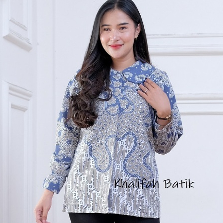 Atasan Batik Wanita Jumbo Lengan Panjang