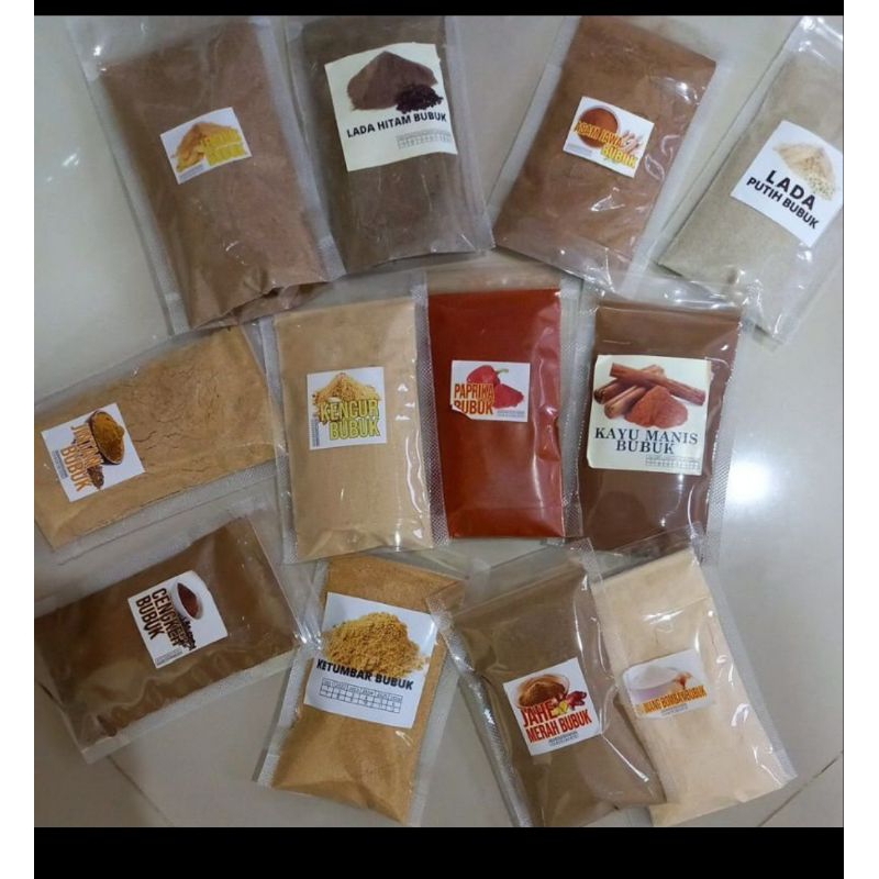 

rempah bubuk halus dan banyak macamnya