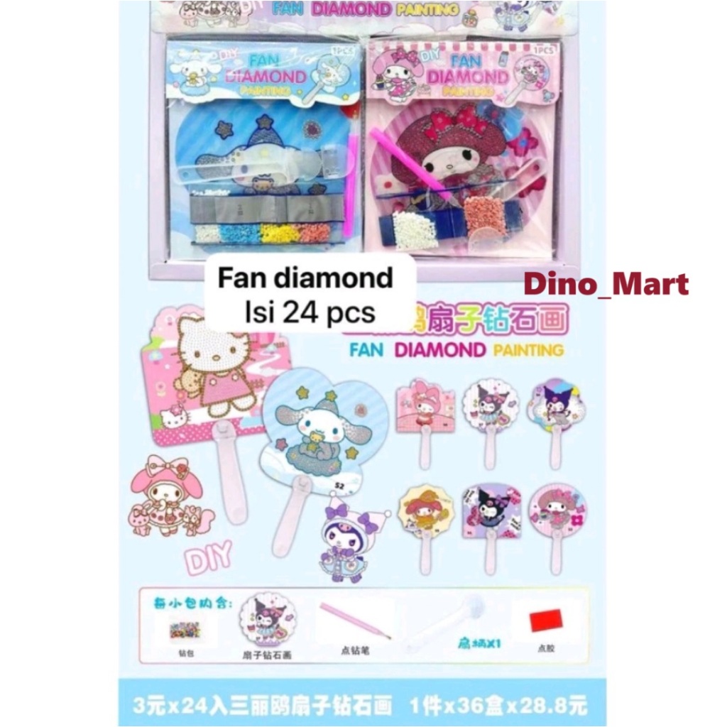 Mainan Anak Sanrio Diamond Painting DIY - Kipas Diamond - Dino Mart