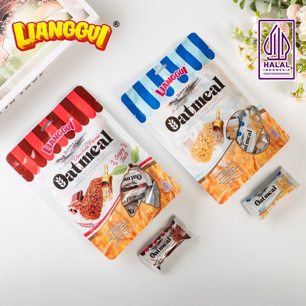 

OATMEAL SNACK CRISPY LIANGGUI HALAL ORIGINAL/ COKELAT 108 GR