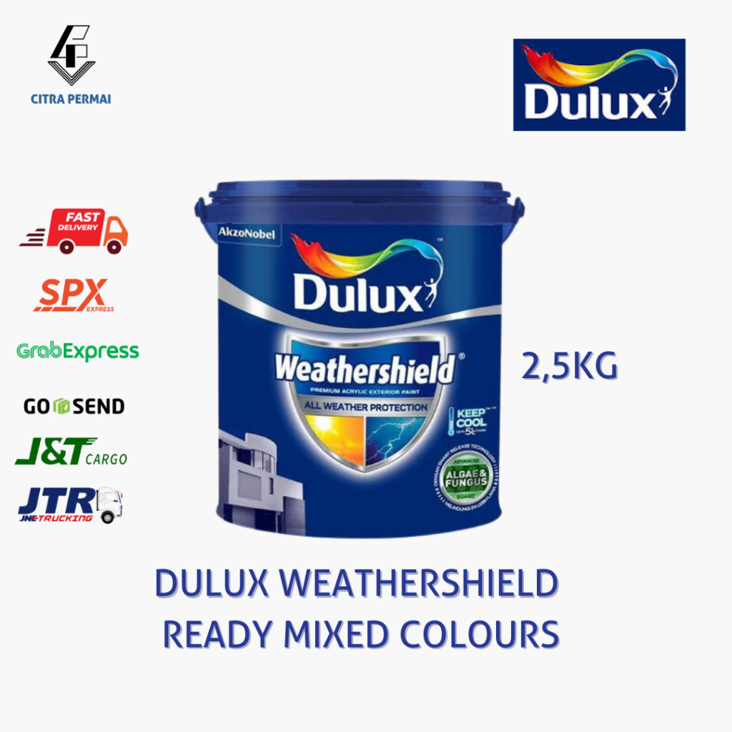 CAT DULUX WEATHERSHIELD READY MIXED COLOURS (2,5KG)/CAT DINDING LUAR/ CAT TAHAN CUACA