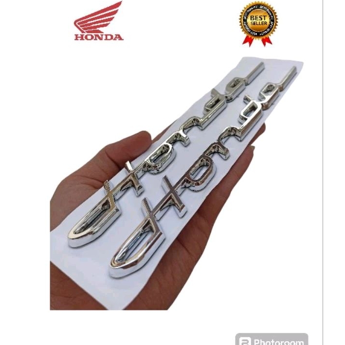 Emblem Logo Timbul Honda Latin Sepasang Kanan Kiri Logo Honda Latin Variasi Silver Emblem Honda