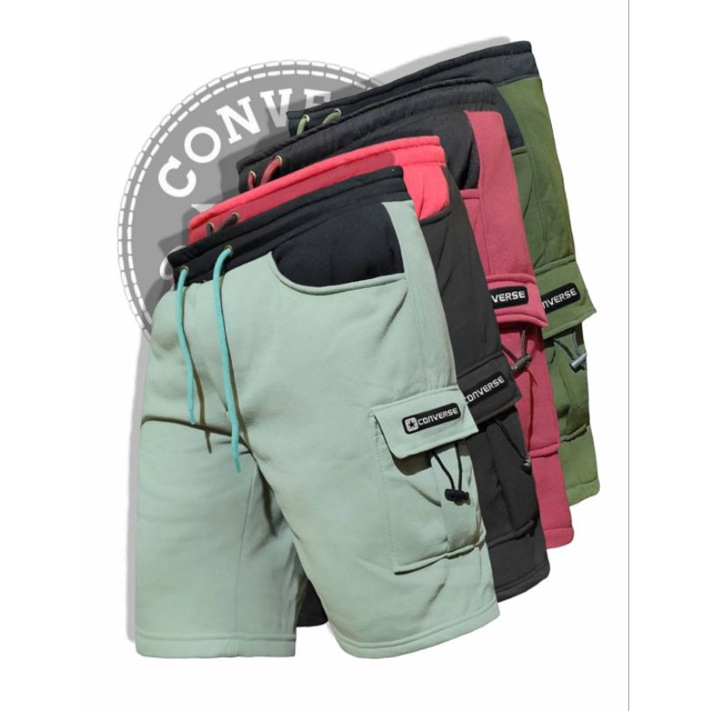 Celana Pendek Cargo Pria / Short Pants kombinasi Kantong Samping Bordir