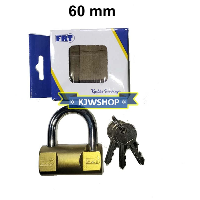 Gembok Kuning 60 mm model Viro 3Kunci Gembok Pagar Rumah Kuningan 60mm Gembok Gudang 60 mm Gembok Wa