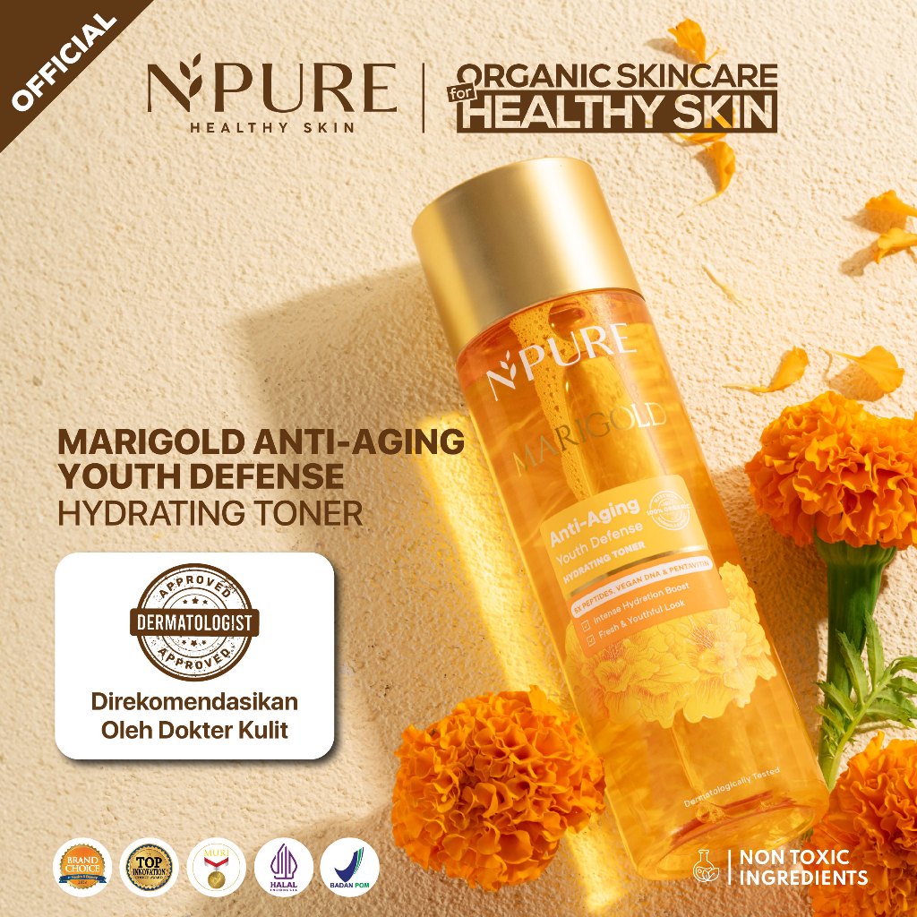 NPURE Marigold Anti-Aging Youth Defense Hydrating Toner / Clearing Petal Toner/ Anti Aging Toner/ To