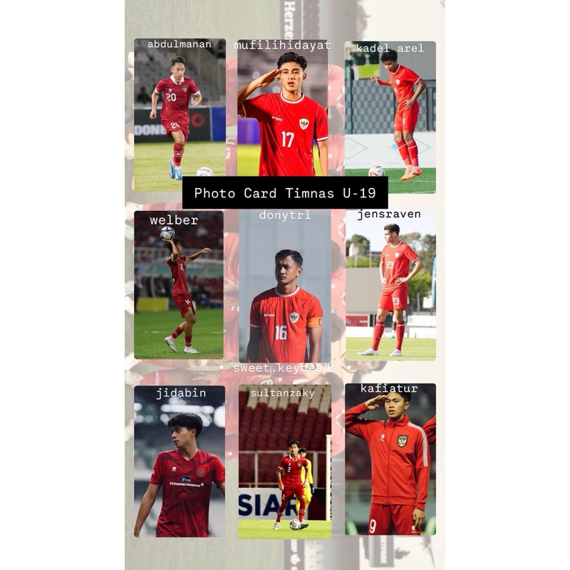 MINIMAL ORDER 5 PHOTOCARD, photocard timnas U20