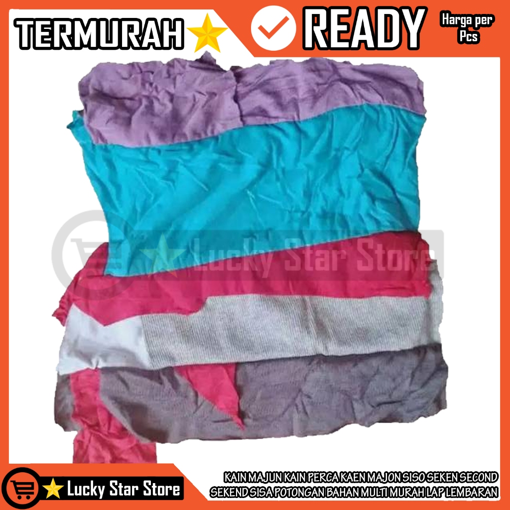 1 Kg Kain Majun Perca Sisa Potongan Pakaian Bahan Selembaran Kilo Kaen Majon Siso Seken Second Murah