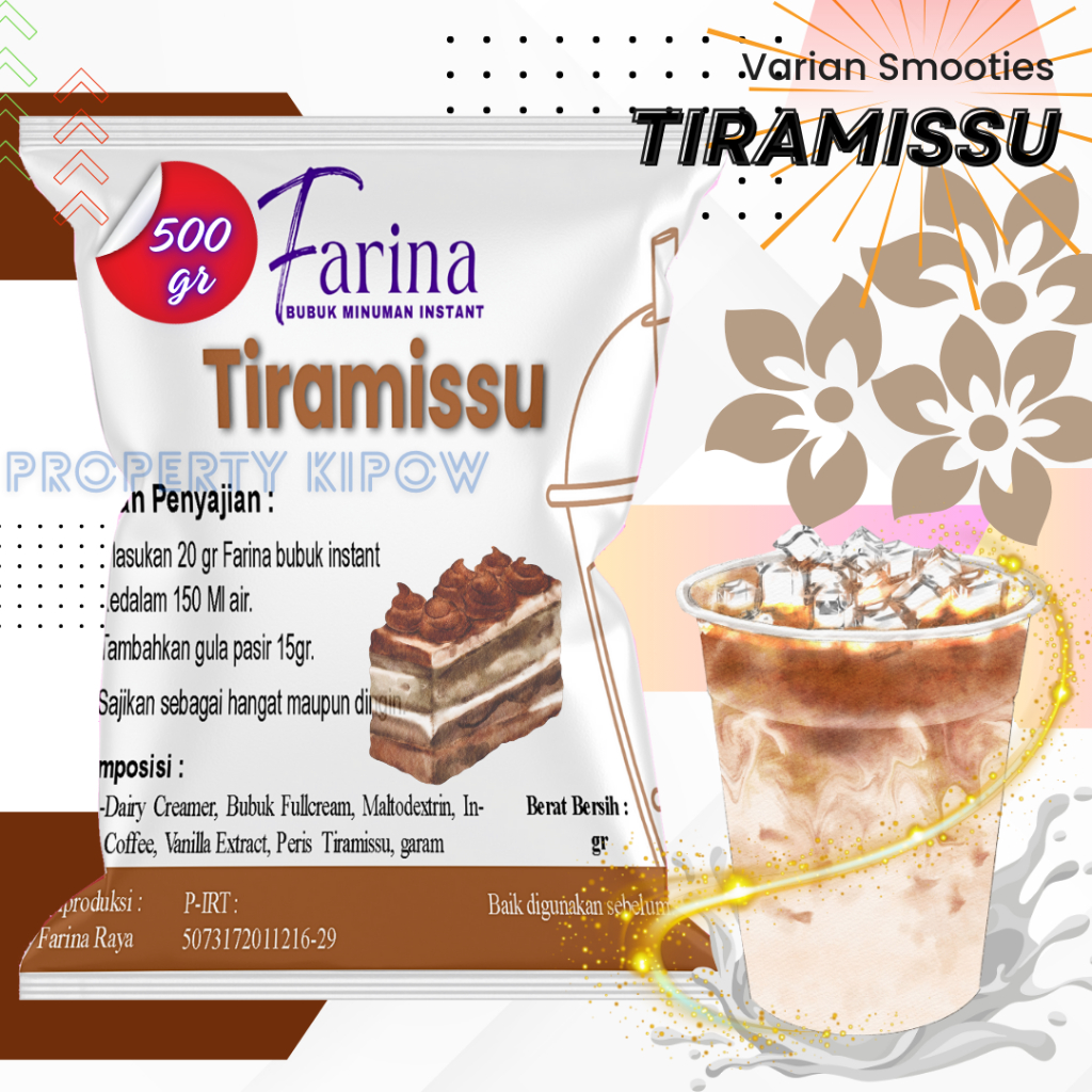 

FARINA Bubuk Minuman Tiramisu - Bubuk Minuman Tiramisu 500gr Plain