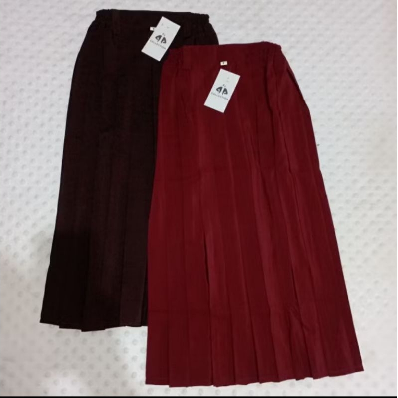 SERAGAM SEKOLAH HARGA GROSIR/ROK LIPIT PANJANG SD MERAH HATI/ ROK PANJANG PLISKET  SD COKLAT PRAMUKA