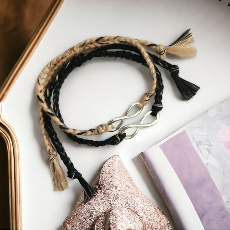 BEST SELLER - Sepasang dapat 2pcs gelang couple infinite infinity handmade dikepang khusus tali seru