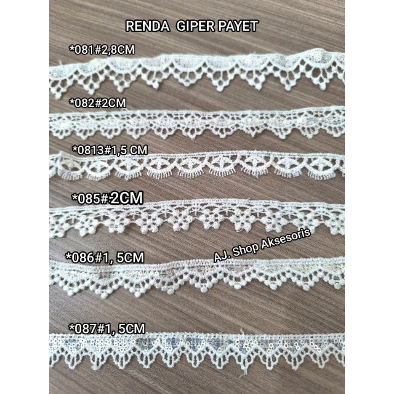 RENDA   METERAN   PER 90 CM /RENDA KECIL RENDA BORDIR