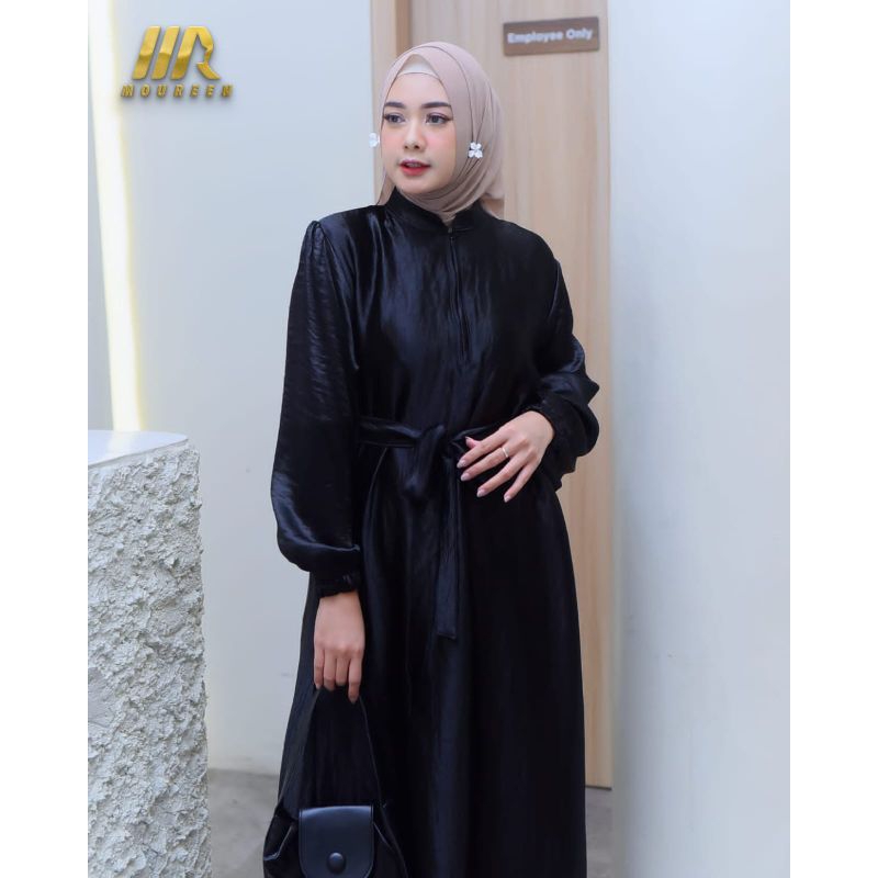 gamis crinkle silk premium jumbo xxl khusus hitam terbaru COD