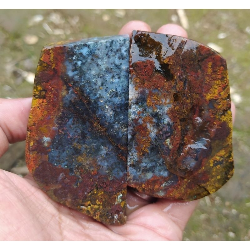 batu akik bahah lempengan pancawarna batu garut tembaga rande