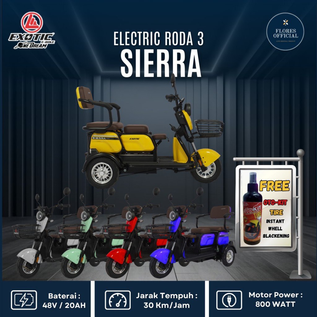 SEPEDA MOTOR LISTRIK RODA 3 SIERRA SIERA PACIFIC EXOTIC