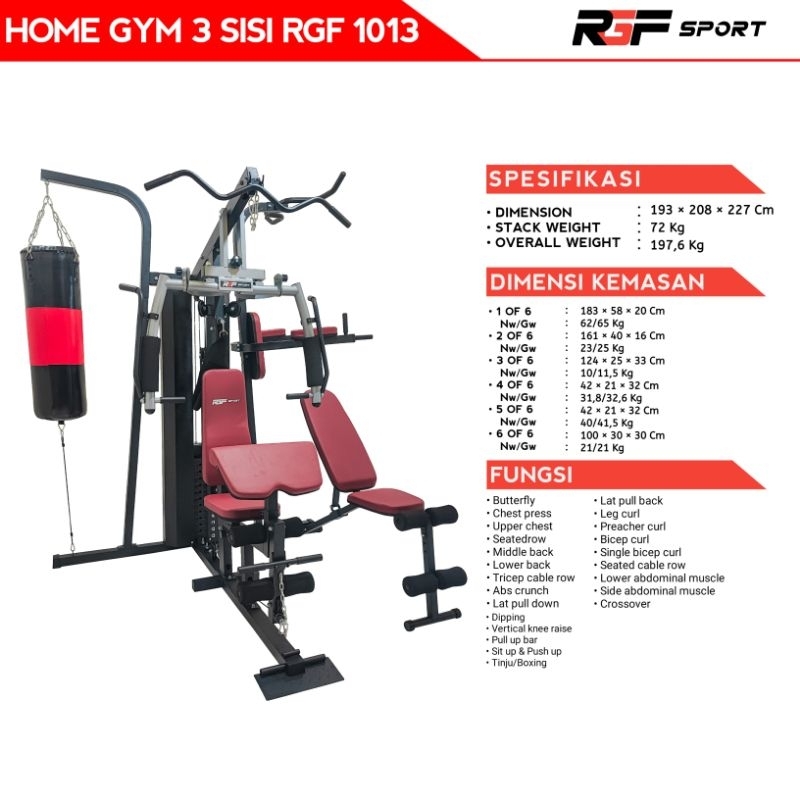 Alat Fitness Home Gym 3 Sisi RGF SPORT - 1013