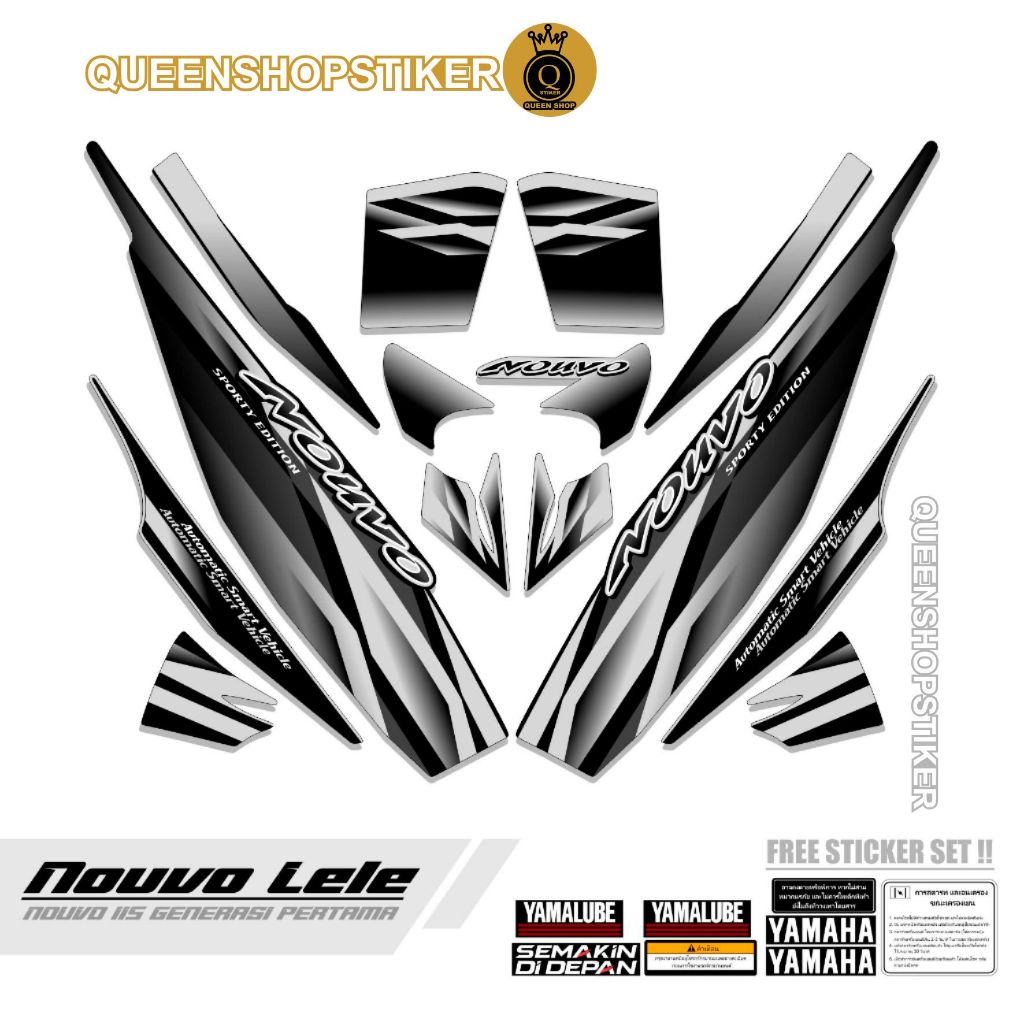 STRIPING NUOVO LELE 115 MOTIF 5 NOUVO GO / STIKER MOTOR VARIASI / SETRIKER LOGO STICKER NOUVO LELE /