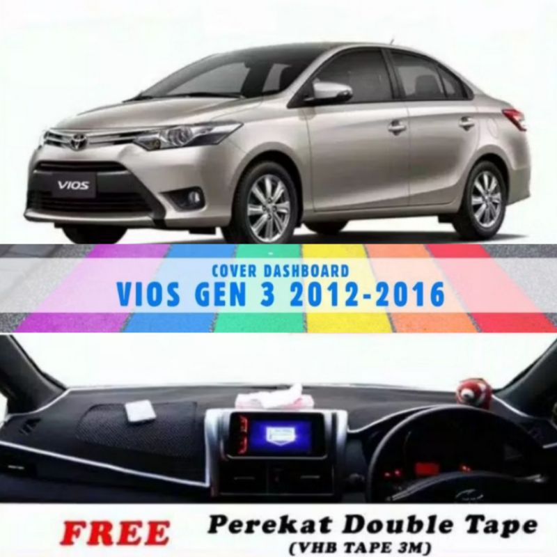 Cover Dashboard  Mobil VIOS GEN 3 2012-2016, Alas Karpet Pelindung  Aksesoris Interior Mobil