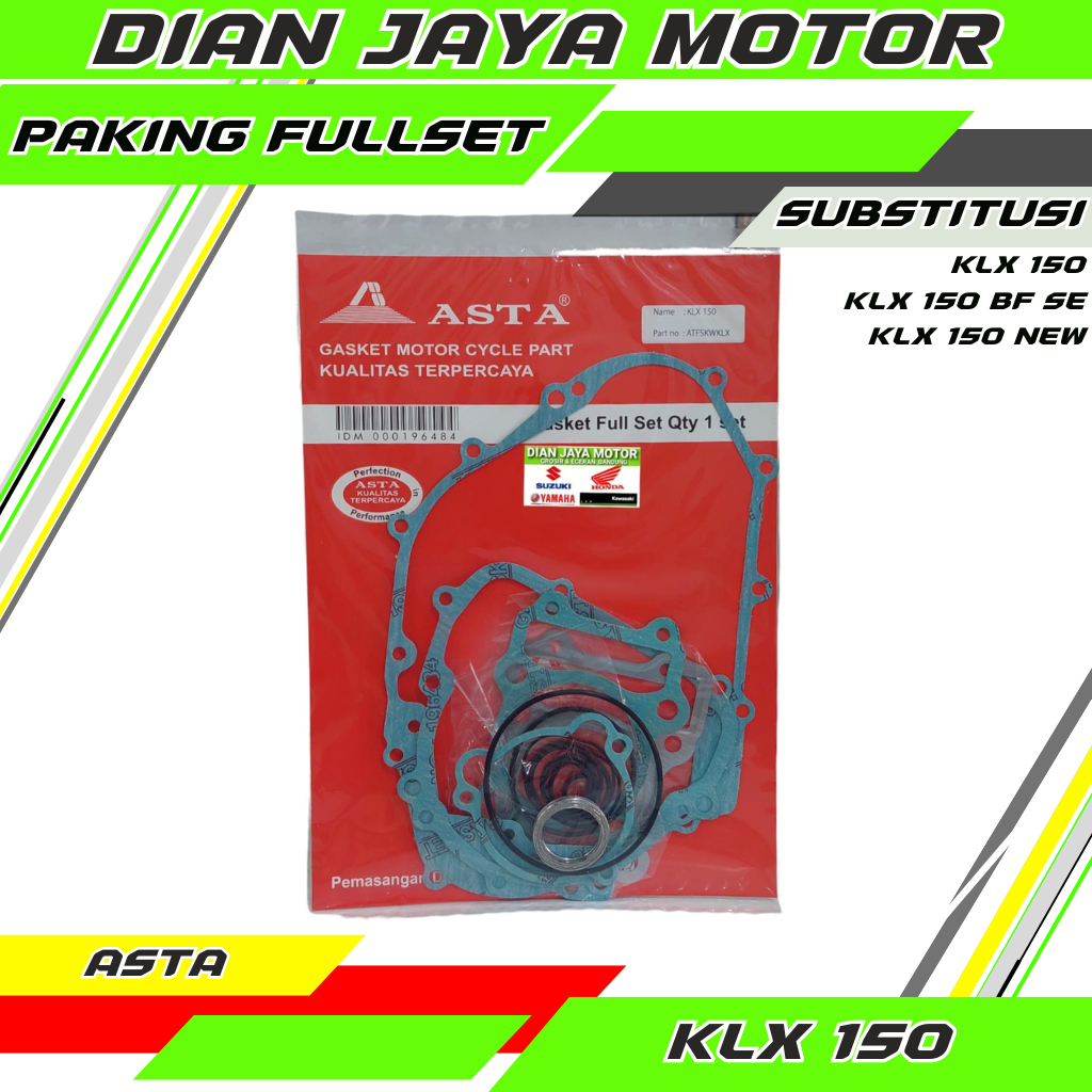 Paking fullset gasket mesin motor trail 150cc kompatibel untuk KLX 150 dan Dtracker