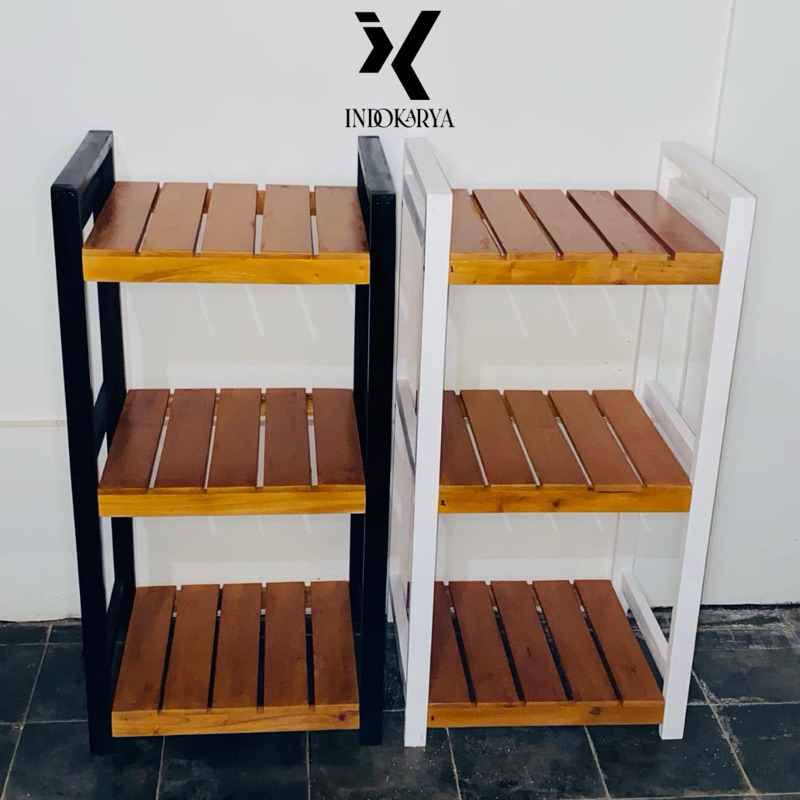 RAK DISPENSER / RAK SERBAGUNA 3 SUSUN KAYU MAHONI