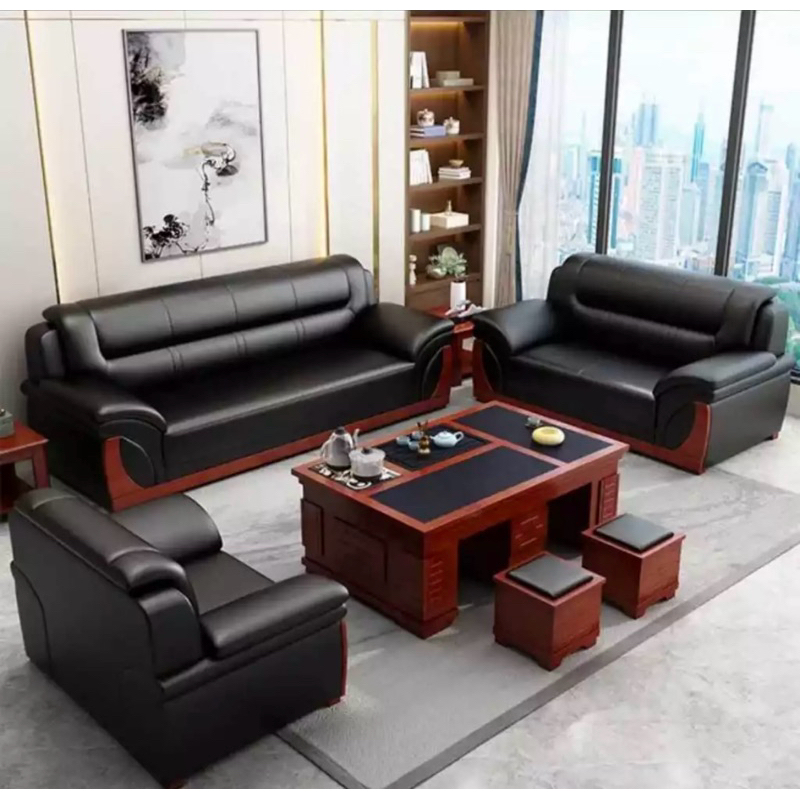 Sofa Kulit 321 Modern Sofa Ruang Tamu Minimalis Jati premium Kursi Kantor terbaru