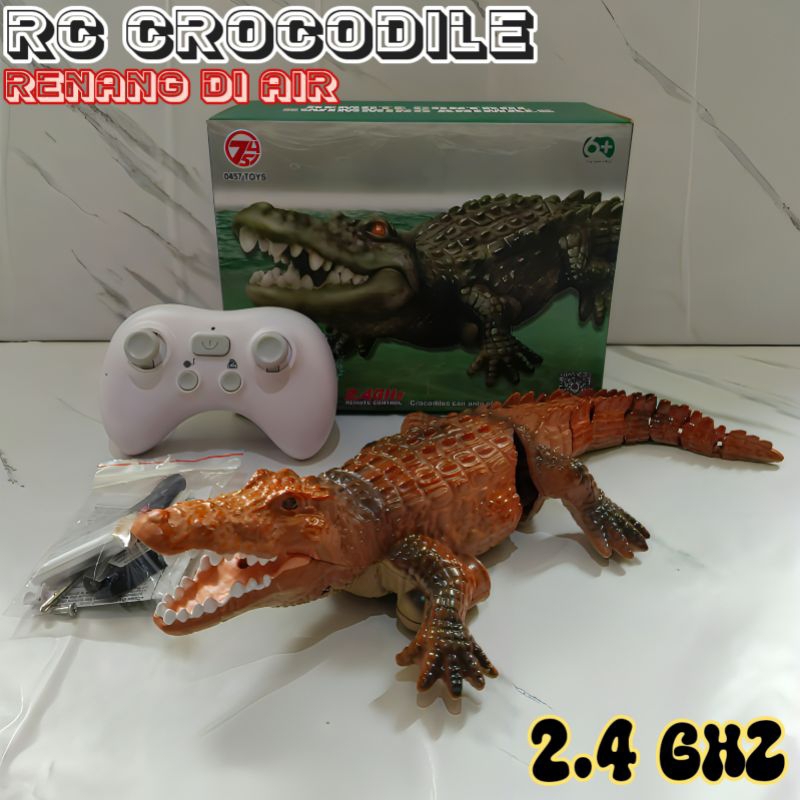 Mainan Remote Control RC Buaya Crocodile Jalan Renang di air 2.4GHz Baterai Cas - Mainan Mobil Remot