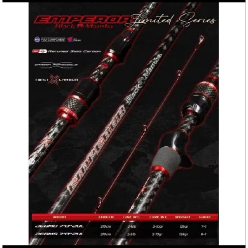 Joran UL Spining Daido Emperor Black Mamba Spining & Baitcasting 702 2-6lbs Fuji