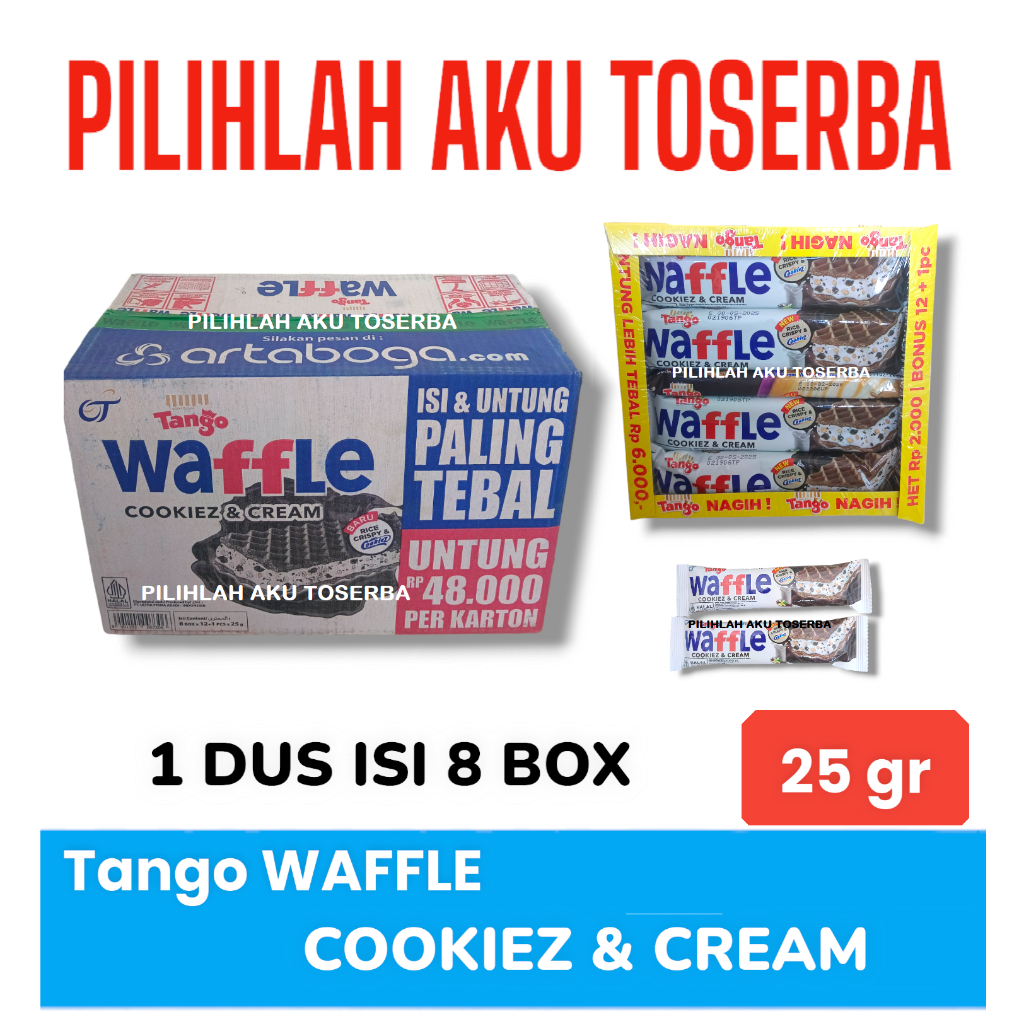 Tango WAFFLE Cookiez & Cream - ( HARGA 1 DUS )