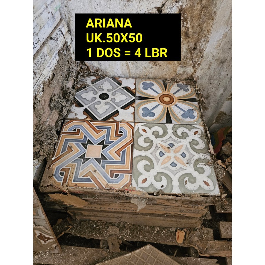 ARIANA BATIK UK.50X50 MATT KERAMIK VINTAGE BATIK MILAN TERAS CARPORT MINIMALIS MODERN