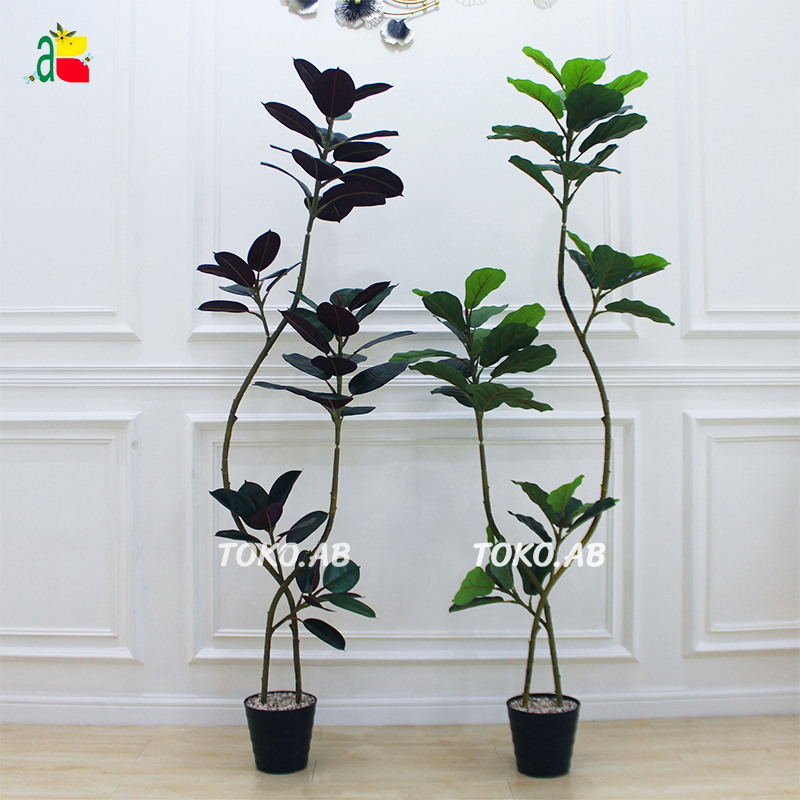 1 PAKET TANAMAN KETAPANG ARTIFICIAL AESTHETIC POHON KARET KEBO BUATAN DAUN TROPIS BESAR FICUS ELASTI