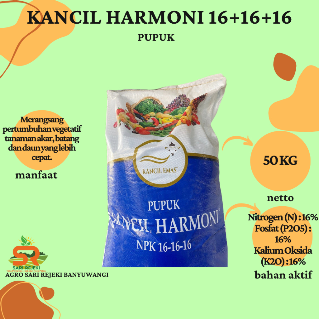 PUPUK KANCIL HARMONI 16-16-16 50KG