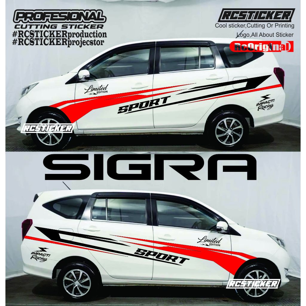 STIKER STICKER CUTTING STIKER MOBIL DAIHATSU SIGRA TOYOTA CALYA CUTTING LIST MOBIL SIGRA CALYA KEREN