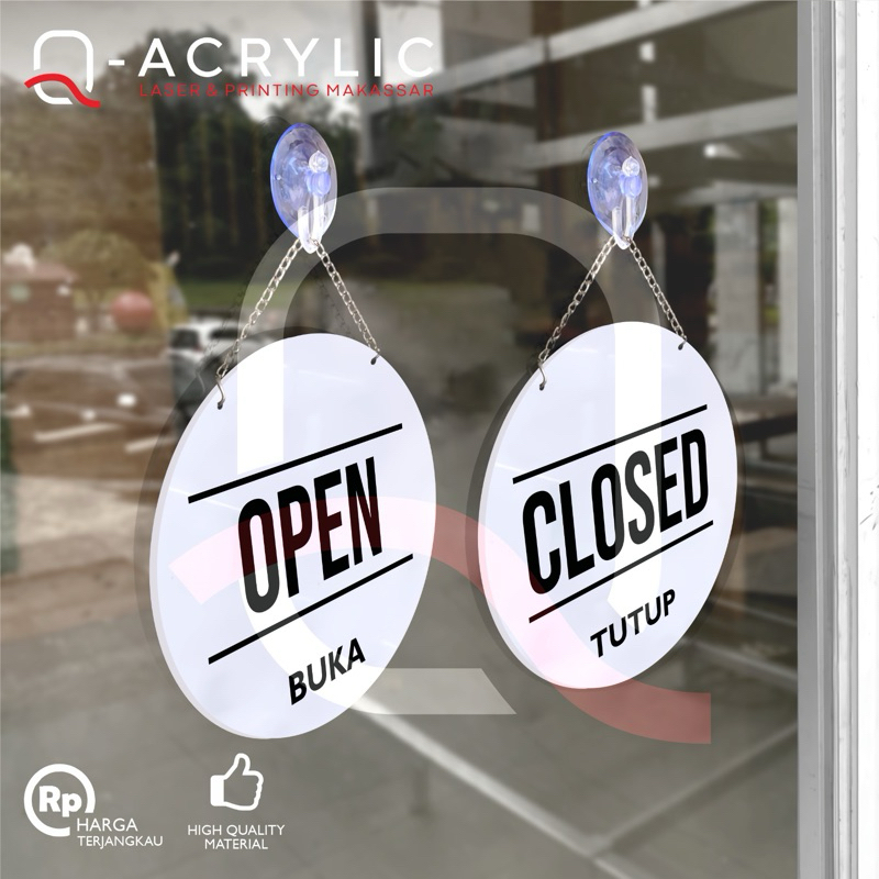 Akrilik Open Close | Acrylic Open Close | Sign Open Close | Papan Tanda Buka Tutup toko