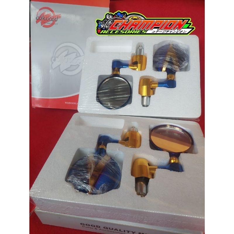 SPION MOTOR JALU VARIASI BULAT GOLD BLUE WILWOOD
