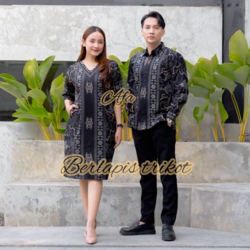 DRESS BATIK COUPLE PREMIUM MOTIF ETNIK AMARA / BATIK COUPLE